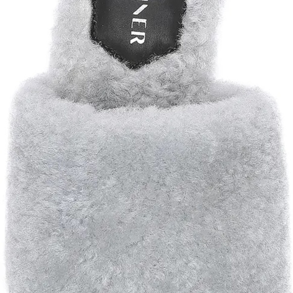 DONALD PLINER 'LESLIE' LT. GREY SHEARLING SLIDES / SZ 8 / NIB / SOLD OUT & HTF! - Picture 4 of 5